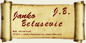 Janko Belušević vizit kartica